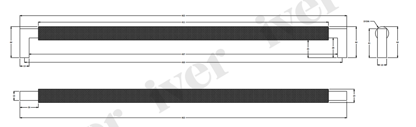 Iver Brunswick Cabinet Pull Handle with Backplate - Available in Various Finishes and Sizes