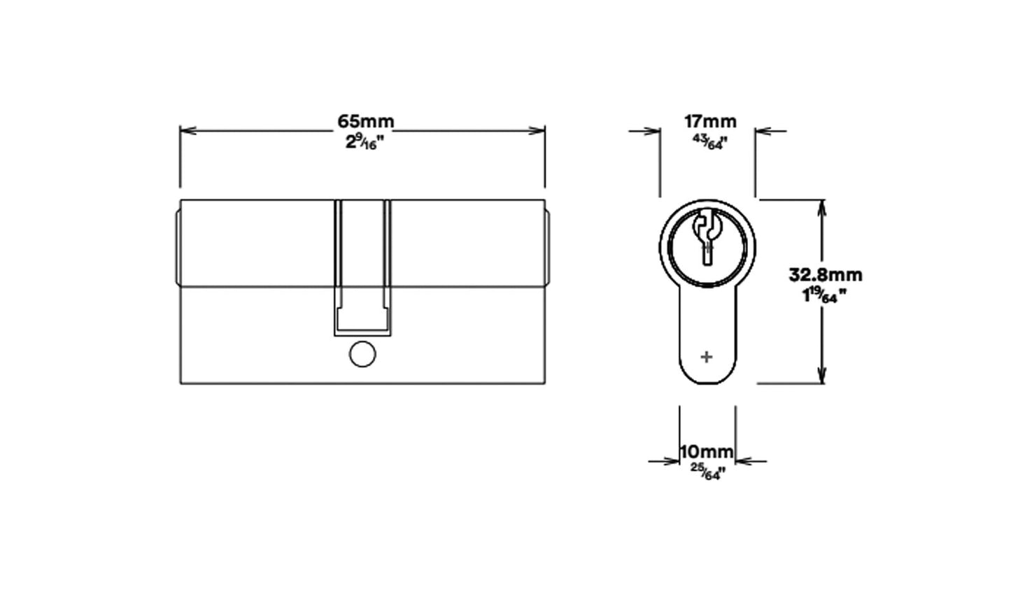 Iver Euro Mortice Deadbolt Kit 60mm Key/Key with Square Escutcheon - Available in Various Finishes