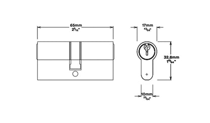 Iver Euro Mortice Deadbolt Kit 60mm Key/Key with Square Escutcheon - Available in Various Finishes