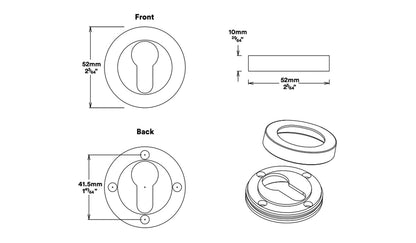 Iver Euro Mortice Deadbolt Kit 60mm Key/Thumb with Round Escutcheon - Available in Various Finishes