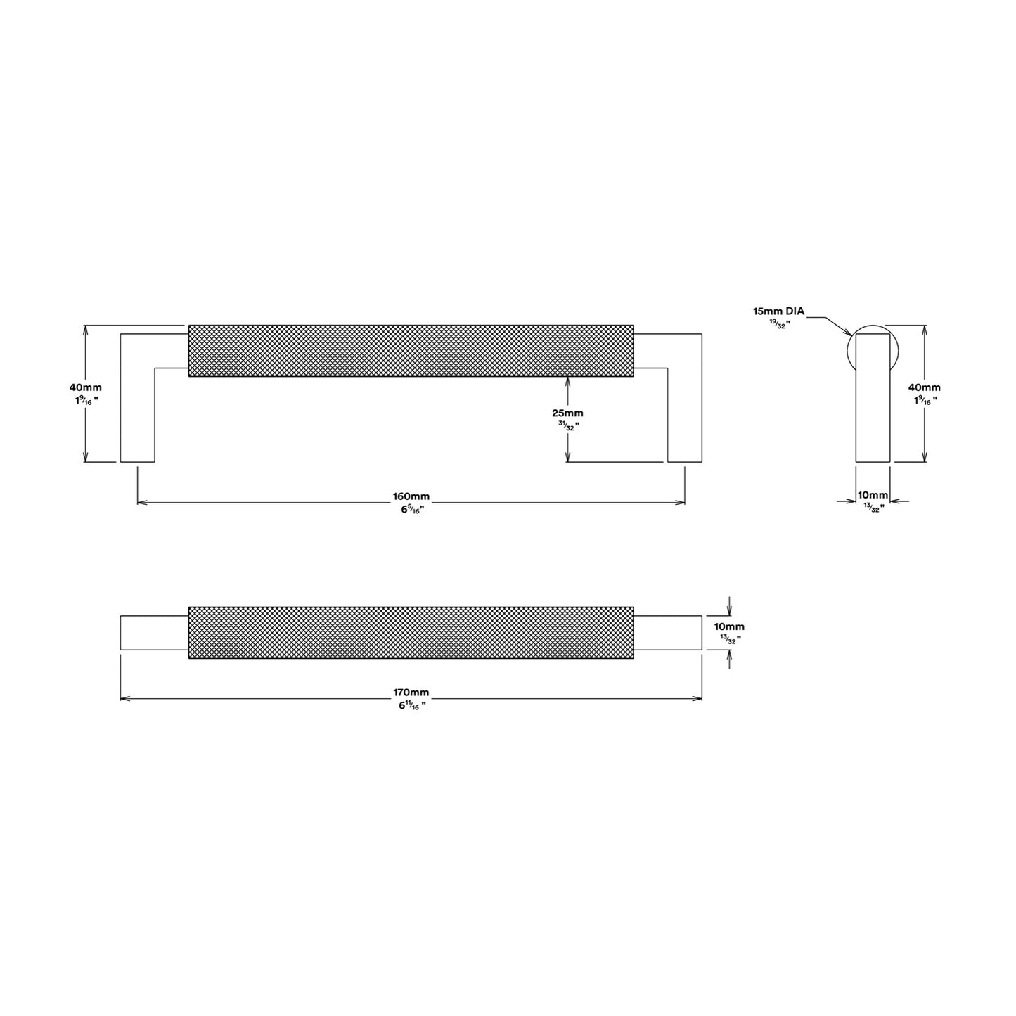 Iver Brunswick Cabinet Pull Handle - Available in Various Finishes and Sizes