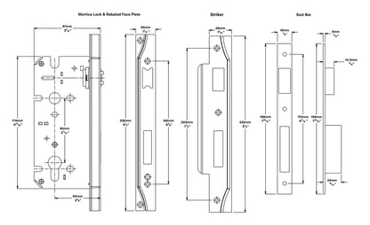 Iver Rebated Euro Roller Mortice Lock - Available in Various Finishes and Sizes