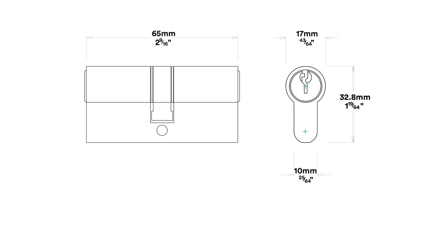 Iver Sarlat Door Lever Handle on Round Rose Entrance Kit Key/Key - Available in Various Finishes