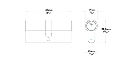 Iver Sarlat Door Lever Handle on Round Rose Entrance Kit Key/Key - Available in Various Finishes