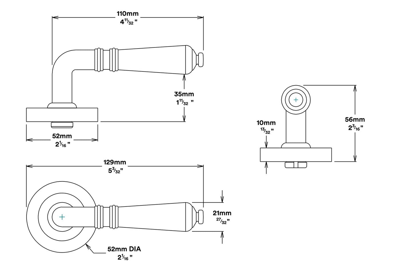 Iver Sarlat Door Lever Handle on Round Rose Entrance Kit Key/Key - Available in Various Finishes