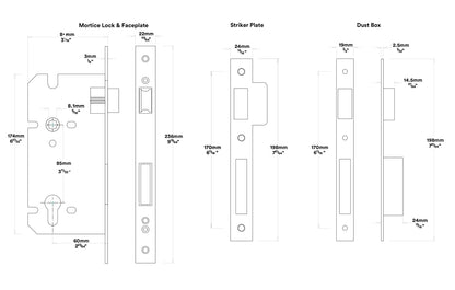 Iver Sarlat Door Lever Handle on Round Rose Entrance Kit Key/Key - Available in Various Finishes