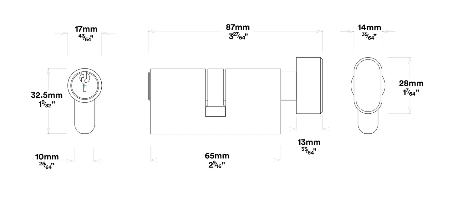 Iver Sarlat Door Lever Handle on Round Rose Entrance Kit Key/Thumb - Available in Various Finishes