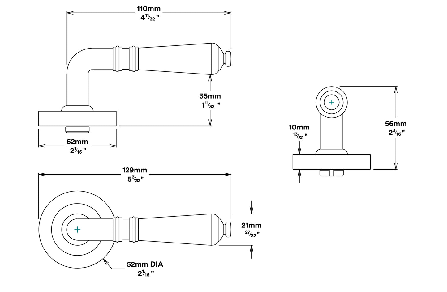 Iver Sarlat Door Lever Handle on Round Rose Entrance Kit Key/Thumb - Available in Various Finishes