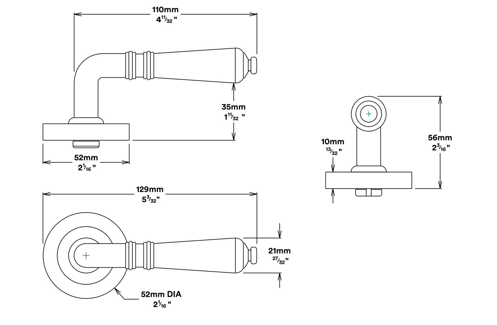 Iver Sarlat Door Lever Handle on Round Rose Entrance Kit Key/Thumb - Available in Various Finishes