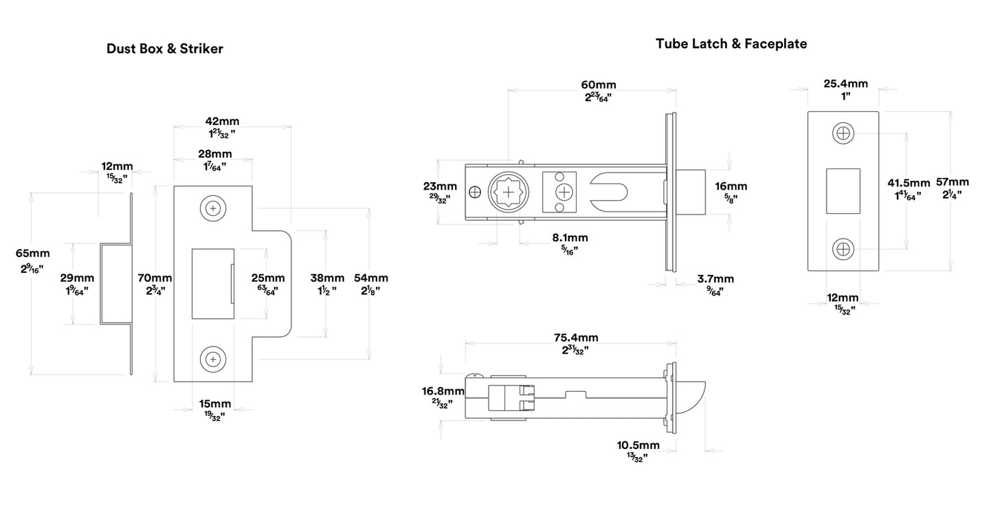 Iver Sarlat Door Lever Handle on Round Rose Passage Kit - Available in Various Finishes
