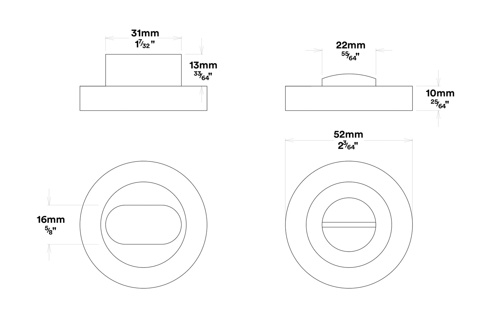 Iver Sarlat Door Lever Handle on Round Rose Privacy Kit - Available in Various Finishes
