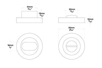 Iver Sarlat Door Lever Handle on Round Rose Privacy Kit - Available in Various Finishes