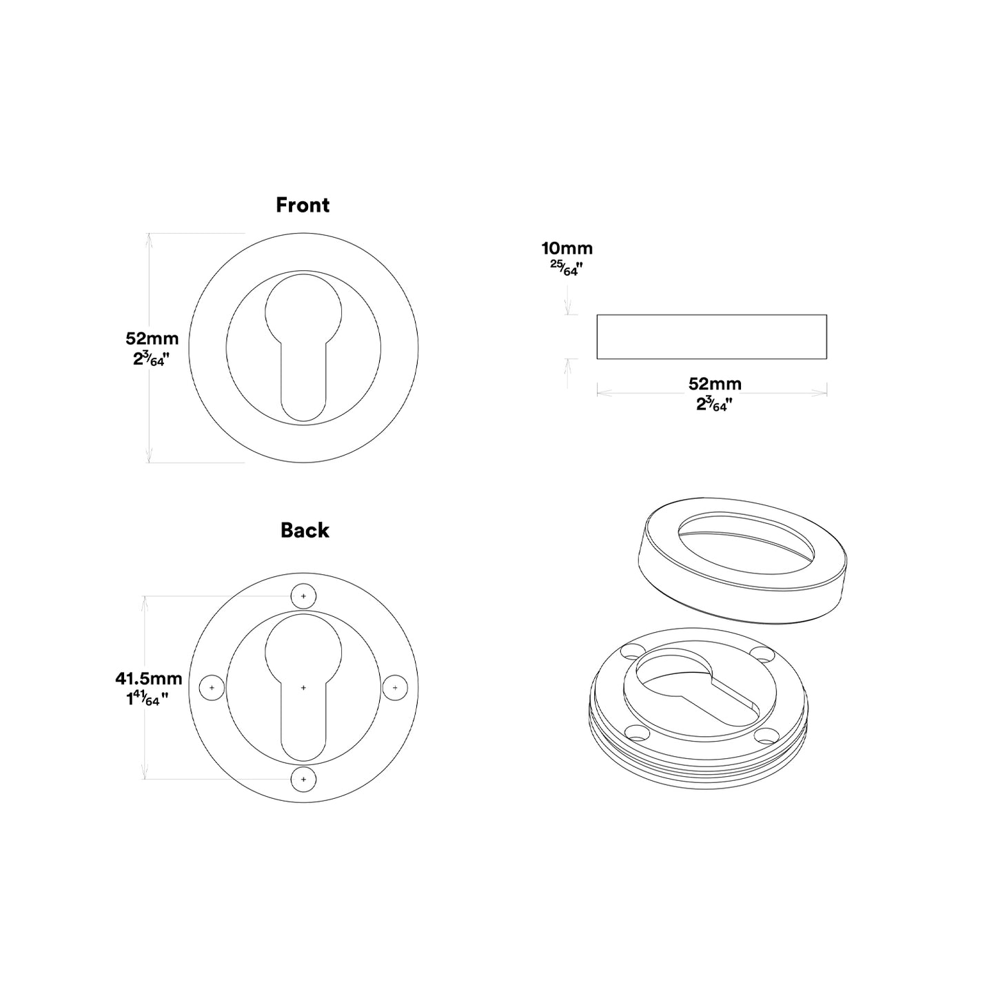 Iver Oxford Door Lever Handle on Round Rose Entrance Kit Key/Key - Available in Various Finishes