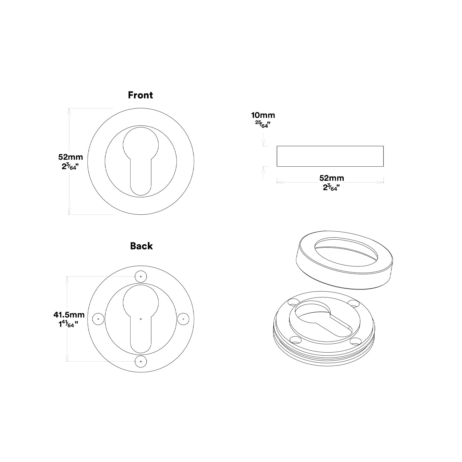 Iver Oxford Door Lever Handle on Round Rose Entrance Kit Key/Key - Available in Various Finishes