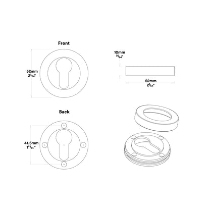 Iver Oxford Door Lever Handle on Round Rose Entrance Kit Key/Key - Available in Various Finishes