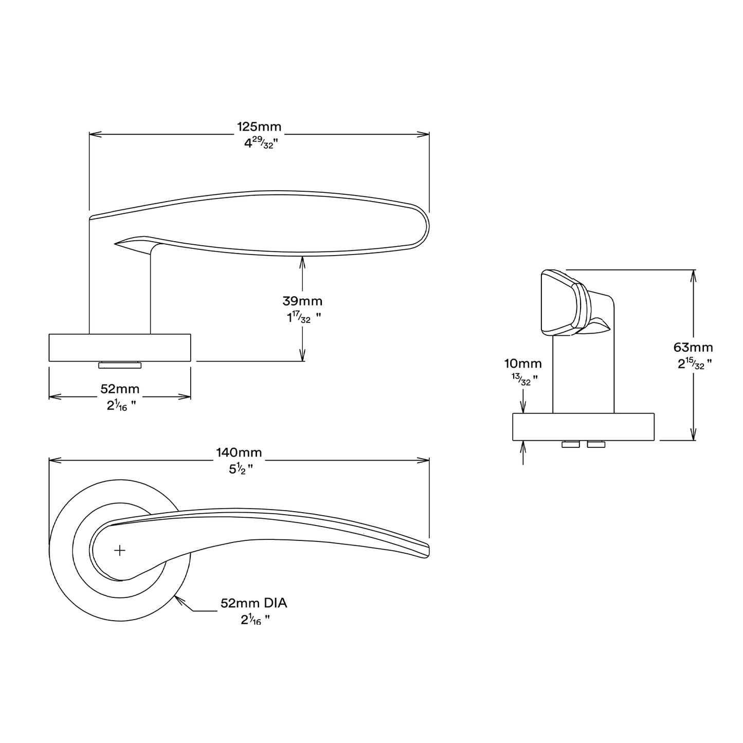 Iver Oxford Door Lever Handle on Round Rose Entrance Kit Key/Thumb - Available in Various Finishes