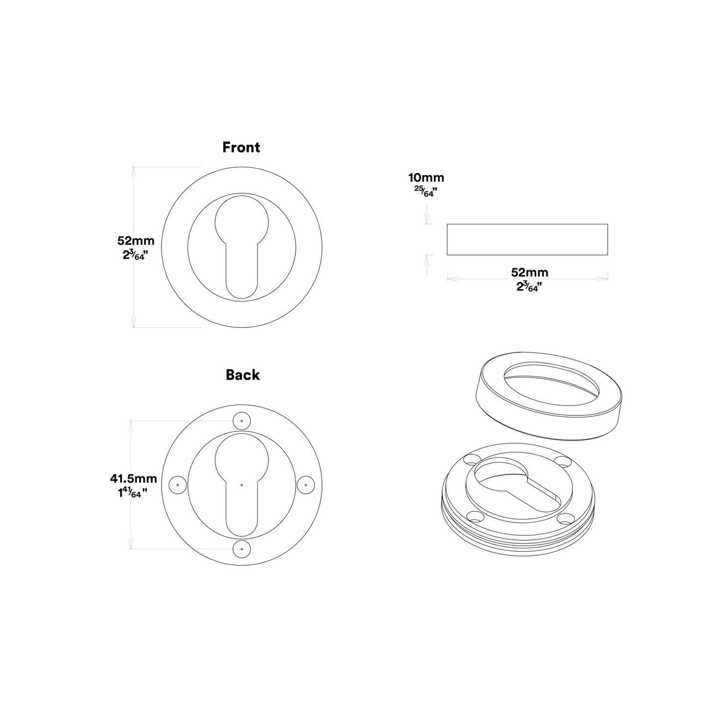 Iver Oxford Door Lever Handle on Round Rose Entrance Kit Key/Thumb - Available in Various Finishes