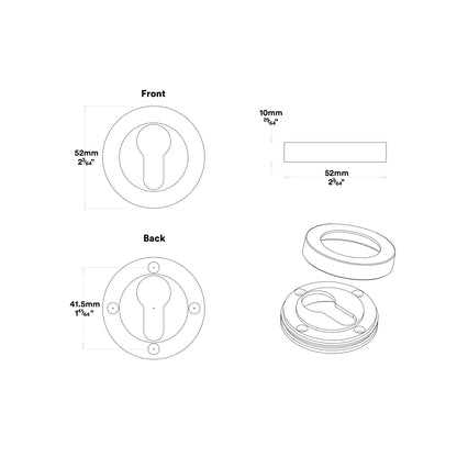 Iver Oxford Door Lever Handle on Round Rose Entrance Kit Key/Thumb - Available in Various Finishes