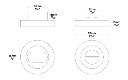 Iver Oxford Door Lever Handle on Round Rose Privacy Kit - Available in Various Finishes