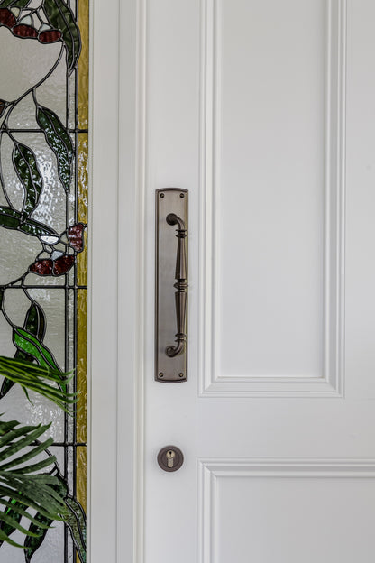 Iver Sarlat Door Pull Handle on Backplate - Available in Various Finishes