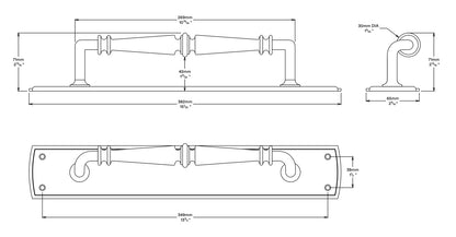 Iver Sarlat Door Pull Handle on Backplate - Available in Various Finishes