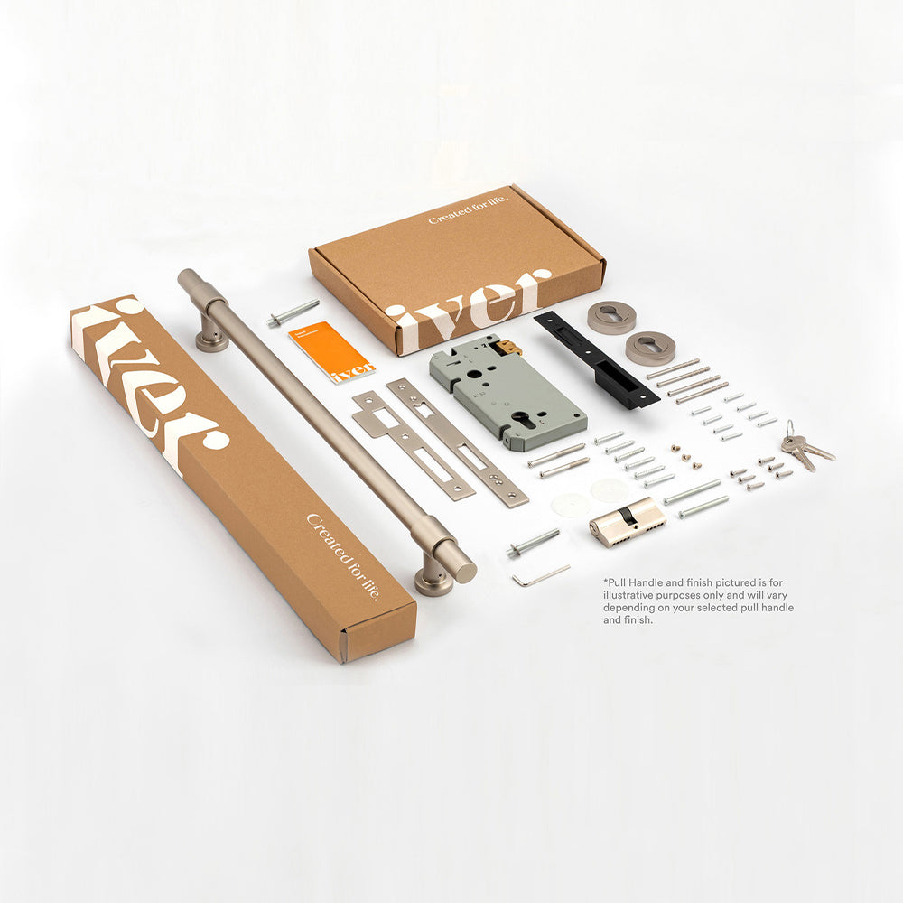 Iver Sarlat Door Pull Handle Entrance Kit Key/Thumb 450mm - Available in Various Finishes