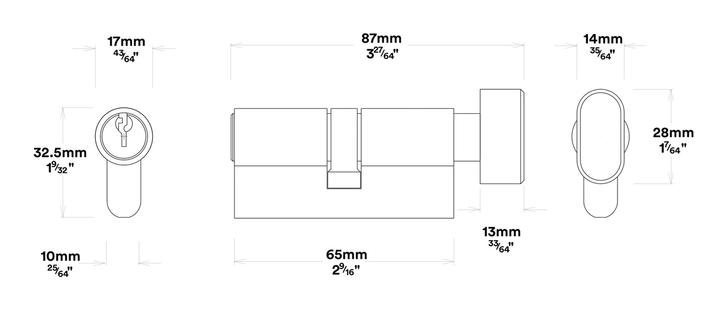 Iver Sarlat Door Pull Handle Entrance Kit Key/Thumb 450mm - Available in Various Finishes