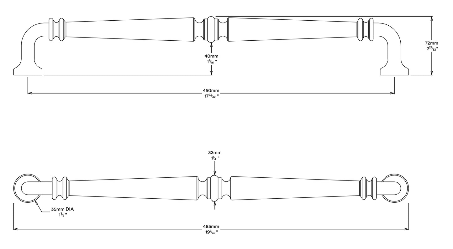 Iver Sarlat Door Pull Handle Entrance Kit Key/Thumb 450mm - Available in Various Finishes