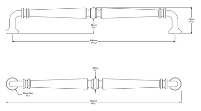 Iver Sarlat Door Pull Handle Entrance Kit Key/Thumb 450mm - Available in Various Finishes