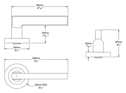 Iver Baltimore Door Lever on Round Rose Pair Entrance Kit Key/Thumb - Available in Various Finishes