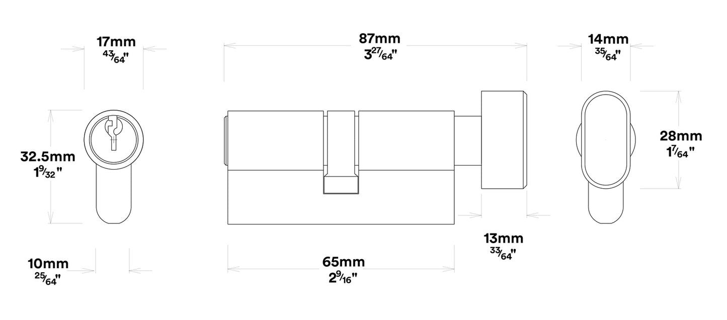 Iver Baltimore Door Lever on Round Rose Pair Entrance Kit Key/Thumb - Available in Various Finishes