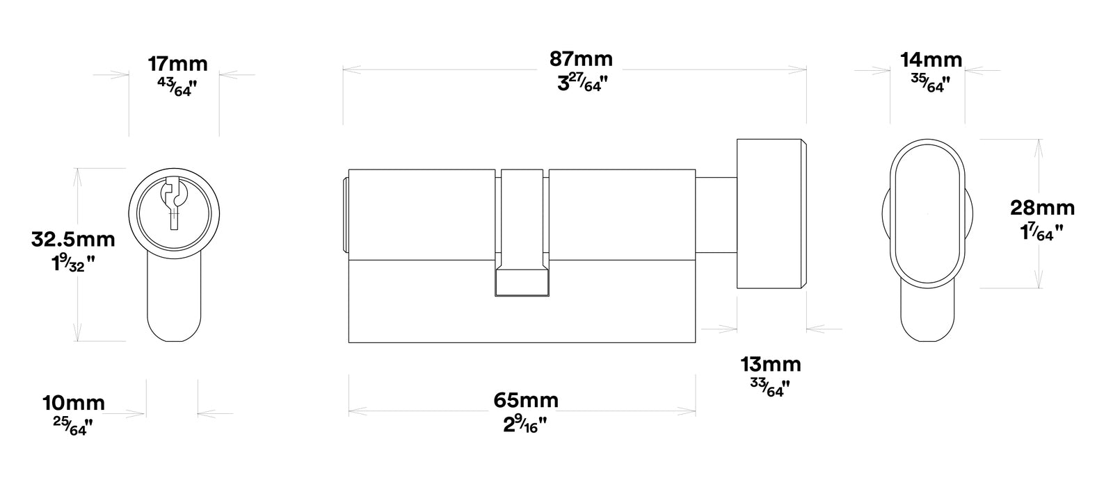 Iver Baltimore Door Lever on Round Rose Pair Entrance Kit Key/Thumb - Available in Various Finishes