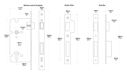 Iver Baltimore Door Lever on Round Rose Pair Entrance Kit Key/Thumb - Available in Various Finishes