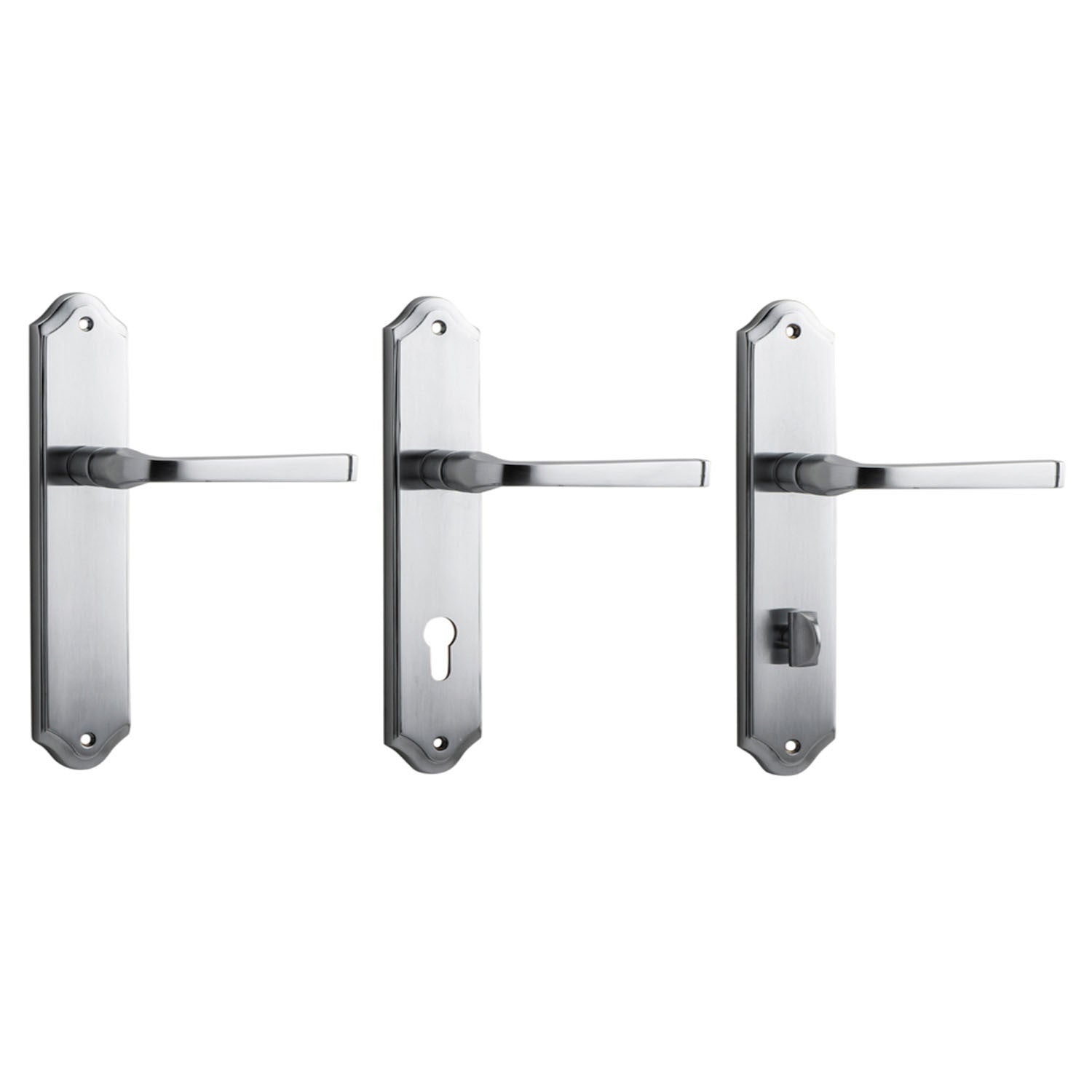 Iver Annecy Door Lever Handle on Shouldered Backplate Brushed Chrome ...