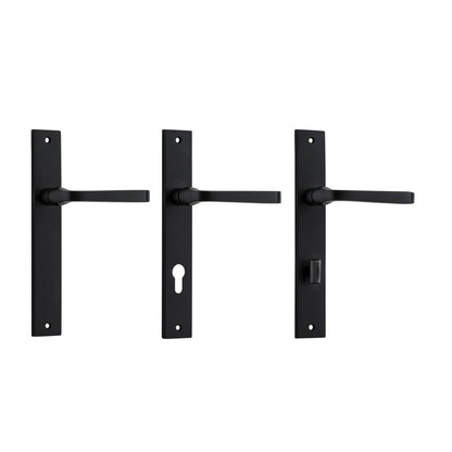 Iver Annecy Door Lever Handle on Rectangular Backplate Matt Black