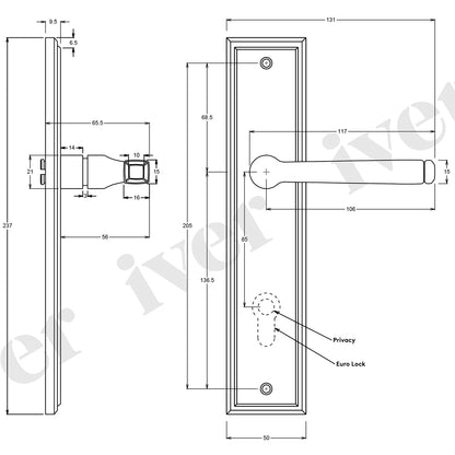 Iver Annecy Door Lever Handle on Stepped Backplate Chrome Plated