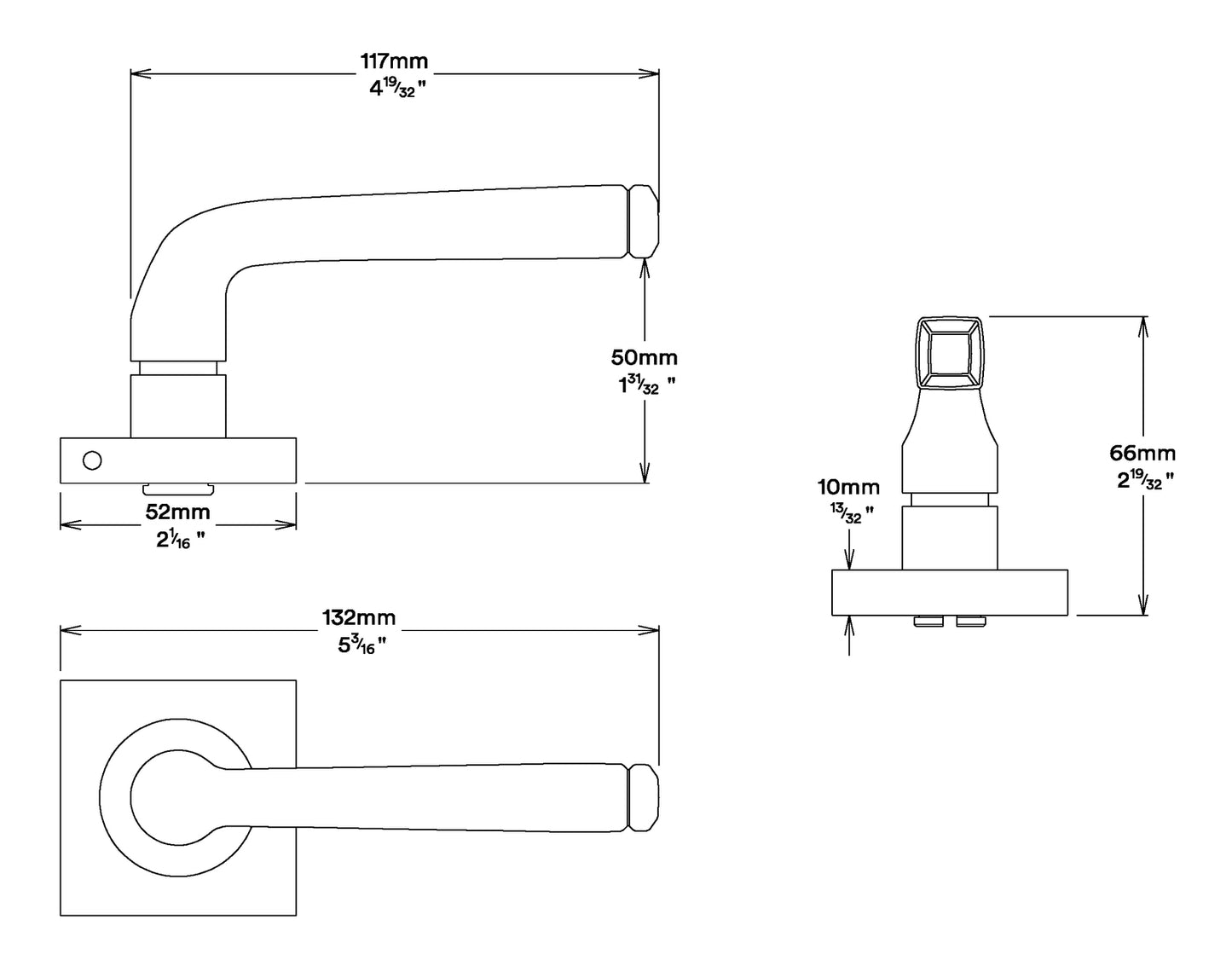 Iver Annecy Door Lever Handle on Square Rose