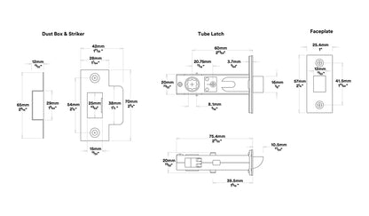 Iver Baltimore Door Lever Handle on Round Rose Inbuilt Privacy - Available in Various Finishes