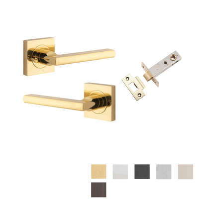 Iver Baltimore Door Lever Handle on Square Rose Inbuilt Privacy