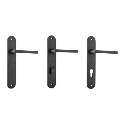 Iver Baltimore Door Lever Handle on Oval Backplate Matt Black
