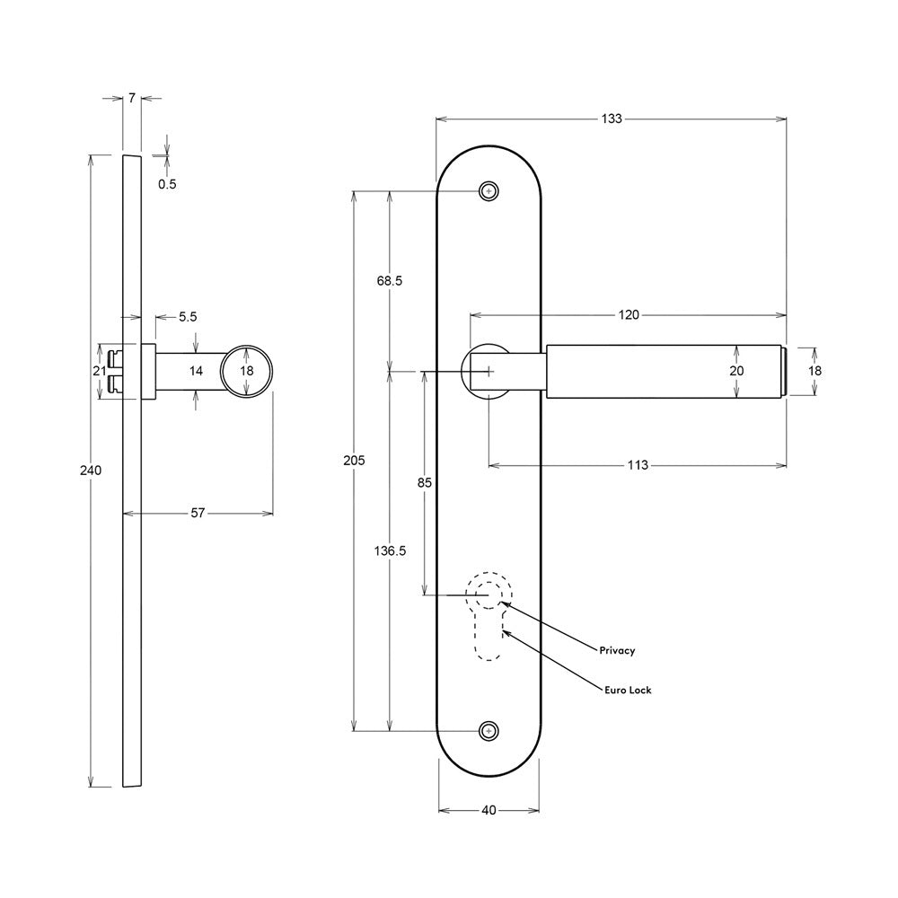 Iver Berlin Door Lever Handle on Oval Backplate Signature Brass