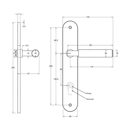 Iver Berlin Door Lever Handle on Oval Backplate Signature Brass