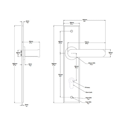 Iver Bronte Door Lever Handle on Chamfered Backplate Brushed Brass