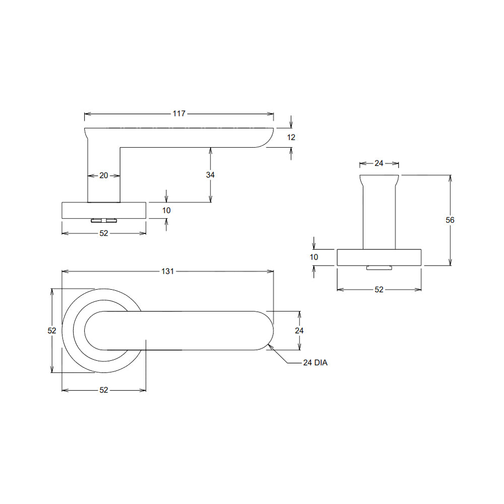Iver Bronte Door Lever on Round Rose Passage