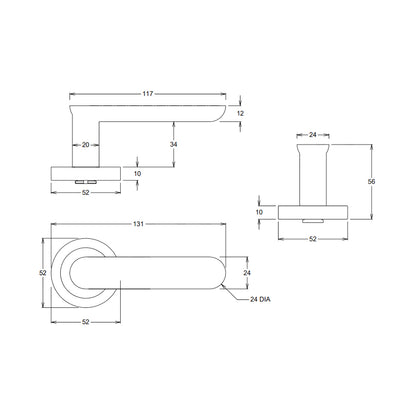 Iver Bronte Door Lever on Round Rose Passage