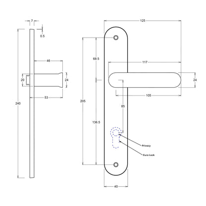 Iver Bronte Door Lever Handle on Oval Backplate Brushed Brass
