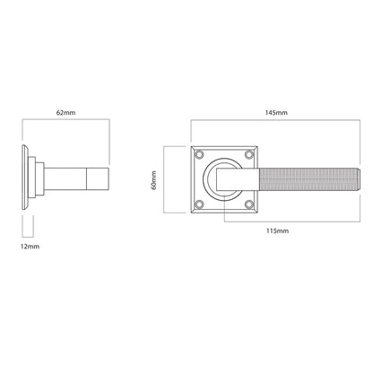 Iver Brunswick Door Lever Handle on Chamfered Square Rose