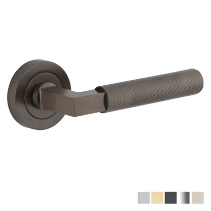 Iver Brunswick Door Lever Handle on Round Rose Passage