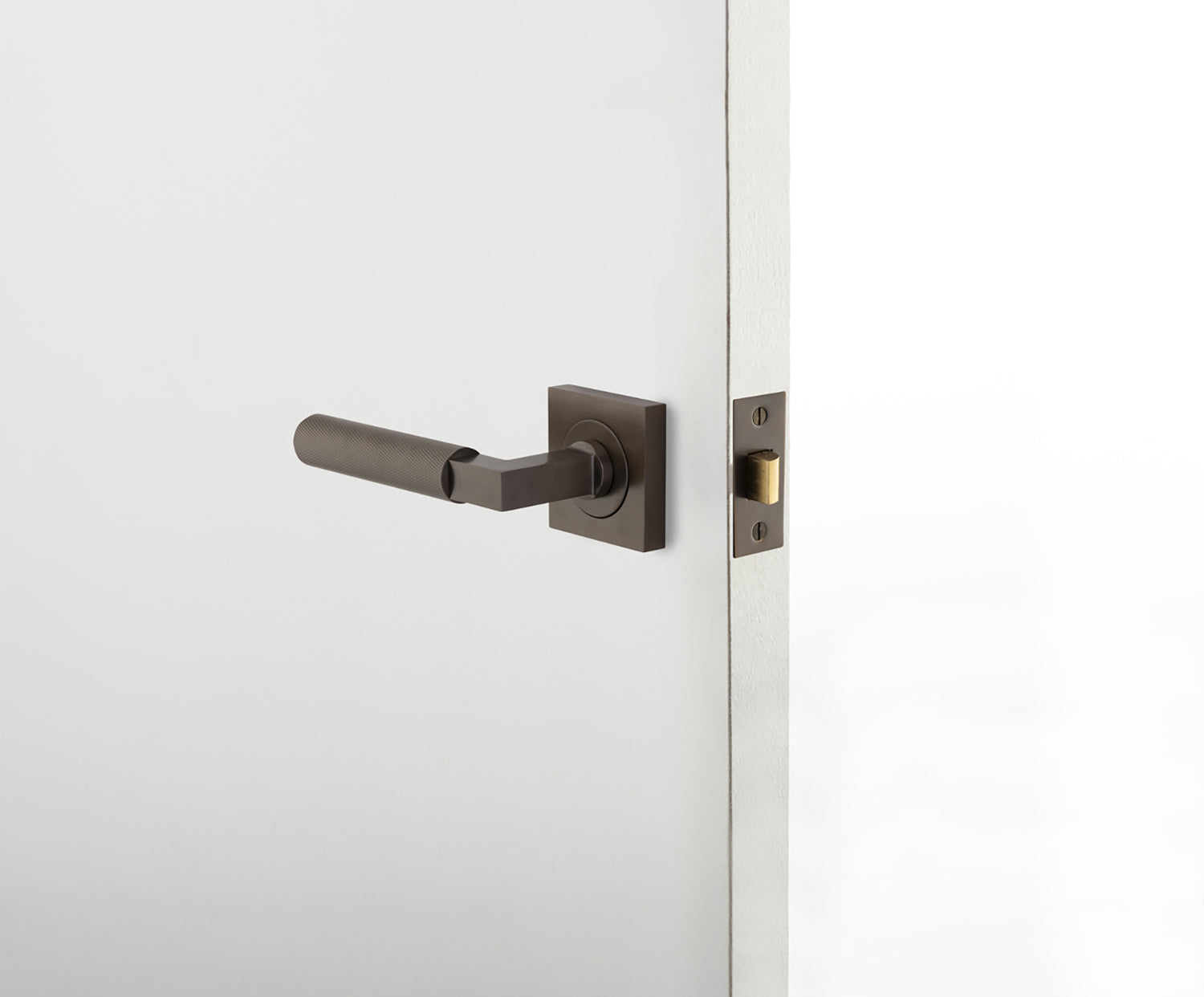 Iver Brunswick Door Lever Handle on Square Rose Passage