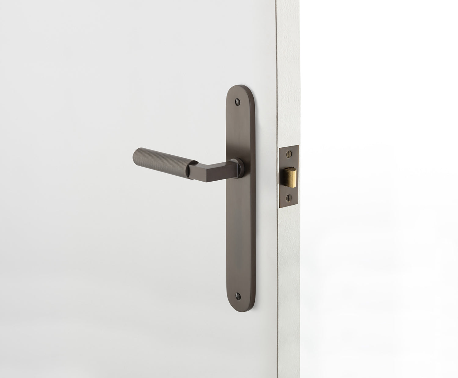Iver Brunswick Door Lever Handle on Oval Backplate Matt Black